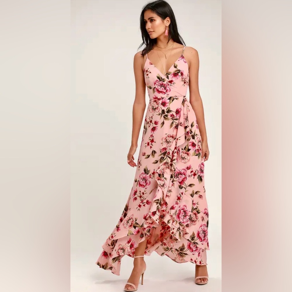 Lulu’s Bodacious Bella Blush Pink Floral Print Maxi Dress - Picture 4 of 10